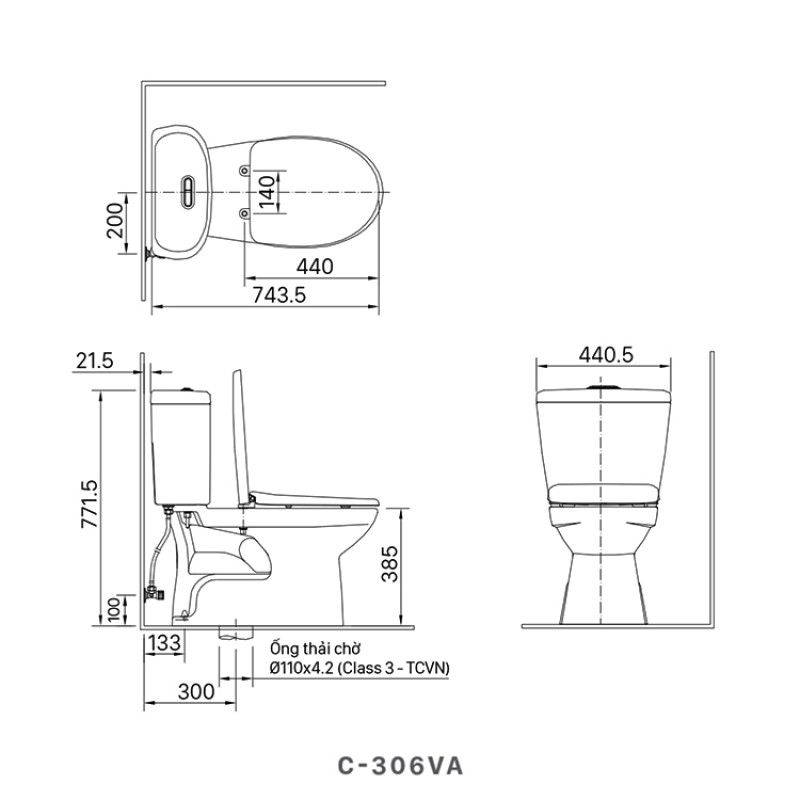 Bồn cầu INAX C-306VA